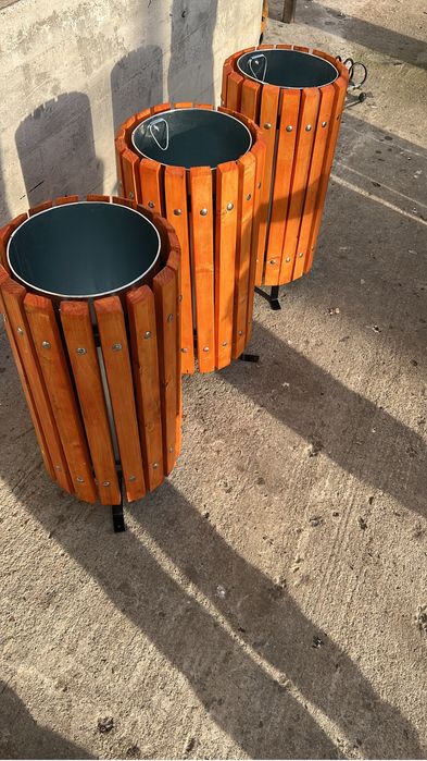 Cos de gunoi stradal metal/lemn