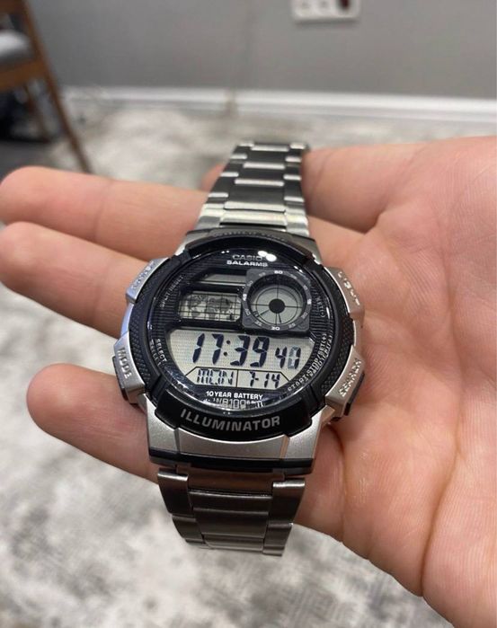 Casio World Time AE -1000W-металлический браслет,10 -летняя батарейка