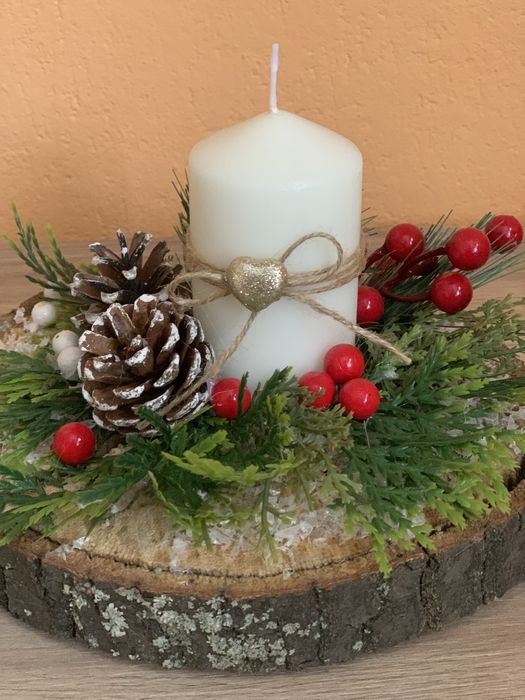 Ръчноизработен коледен сувенир рамка за снимки, свещник