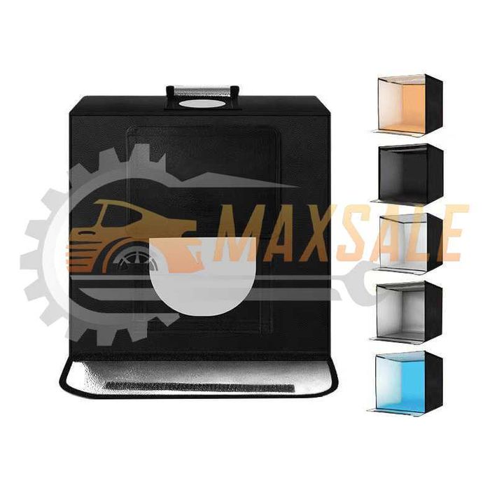 Фото кутия фотография 40см с осветление, 5 фона, захранване и чанта