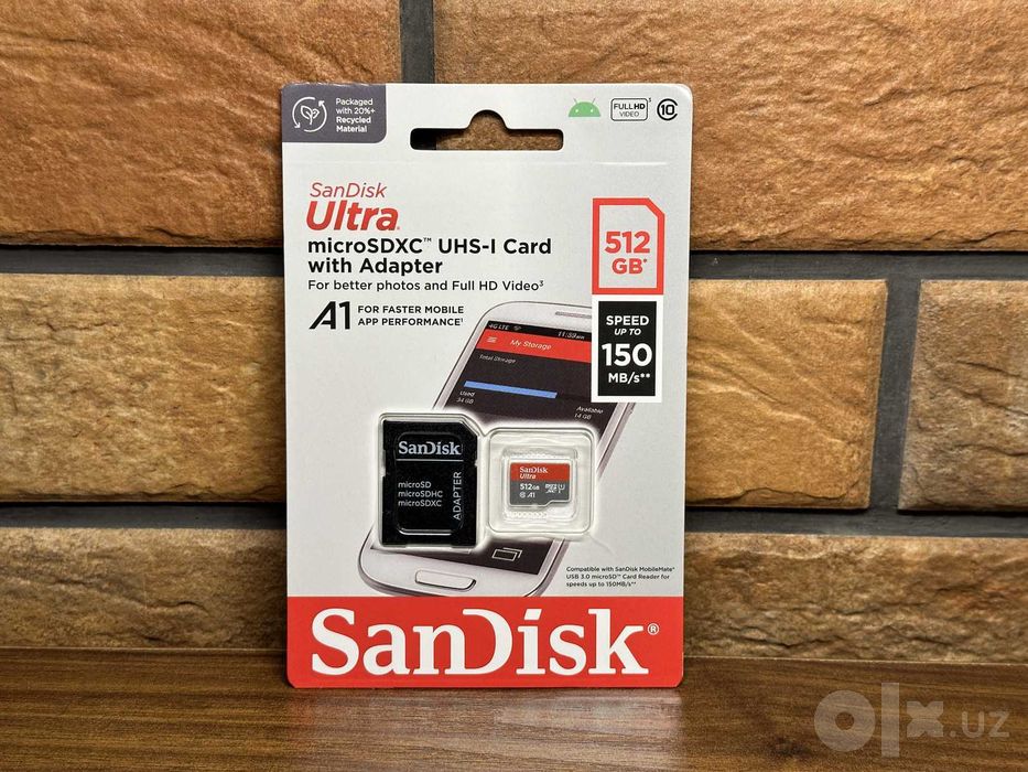 SanDisk Ultra 512 ГБ microSDXC - карта с SD-адаптером - Гарантия