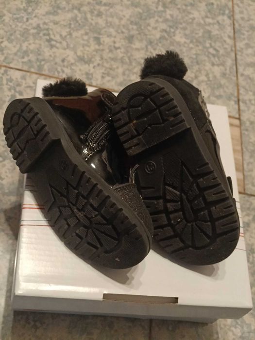 Ghete îmblănite negre, fetițe, marime 21