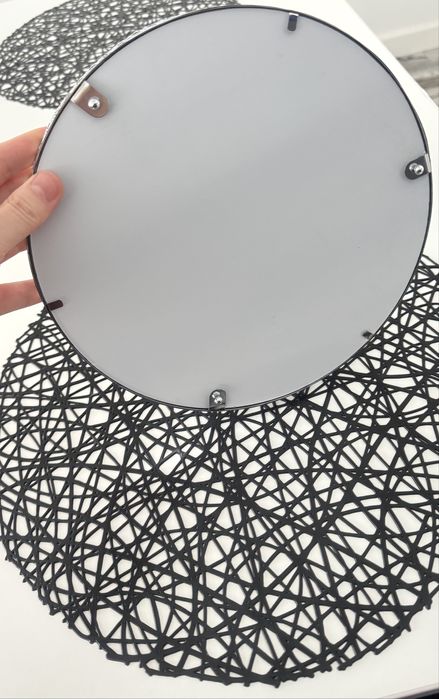 Tava rotunda decorativa argintie