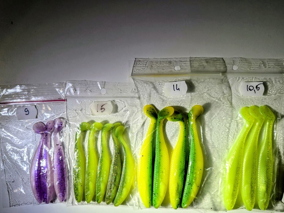 Naluci siliconice (gume) pentru pescuit la somn, stiuca, etc.