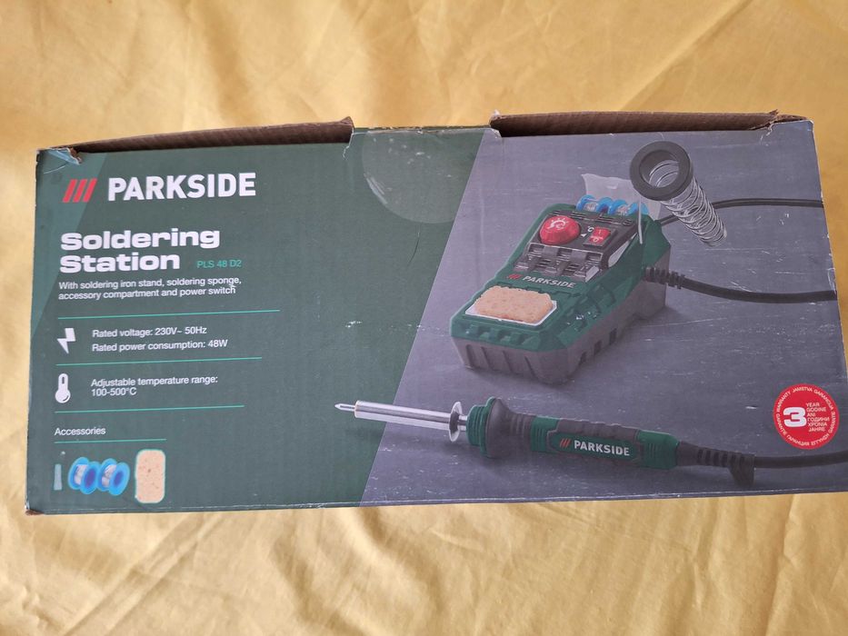 Stație de lipit Parkside cu 5 trepte de temperatură, accesorii incluse