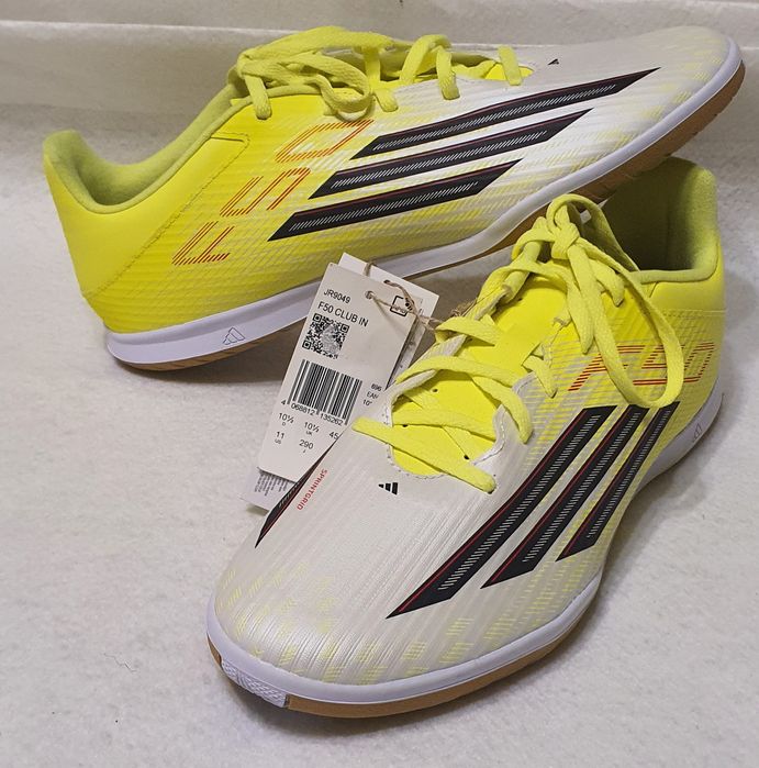 Adidas F50 Club IN Ghete Fotbal Sală, Galben-Negru, Mărimea 45 1/3