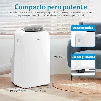 [Reducere 50%][Garantie 1 An]Aer condiționat Portabil 12000BTU Clasa A Midea MPPD-12CRN7 3500W