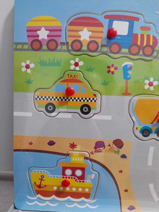 Пазл-рамка дерево. Транспорт