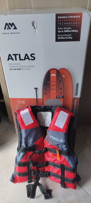 Нов падълборд надуваем AQUA MARINA ATLAS 12'0" - 366 см - нова усъвършенствана, многофункционална серия