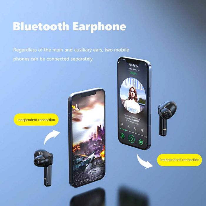 Безжични bluetooth геймърски слушалки KS06 TWS BT 5.0 Шумопотискане