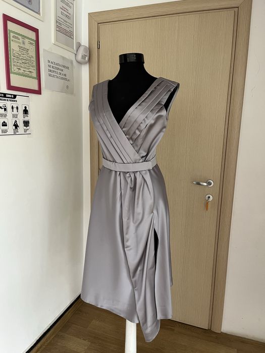 Rochie de seara din tafta gri