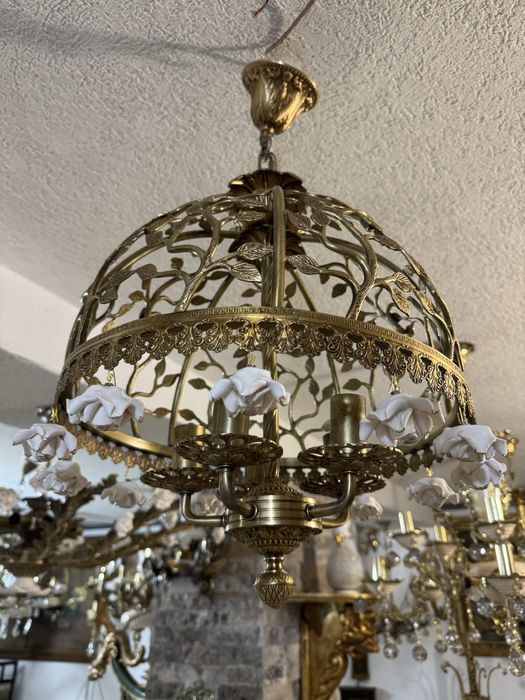 Candelabru bronz masiv- 5 becuri