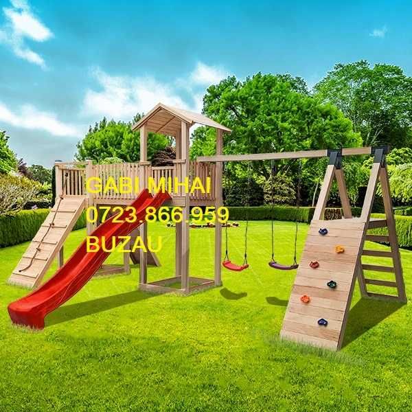 Complex joaca casuta tobogan leagane, producator