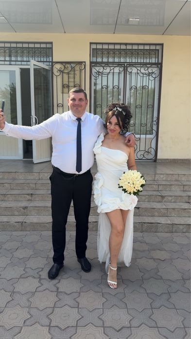 Европейское свадебное платье, одето один раз, итальянское, привозное