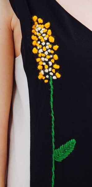 Rochie lunga cu broderie, Nicoleta Obis, marimea M, noua