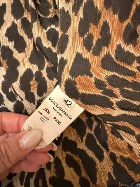 Geaca denim DG cu captuseala animalprint
