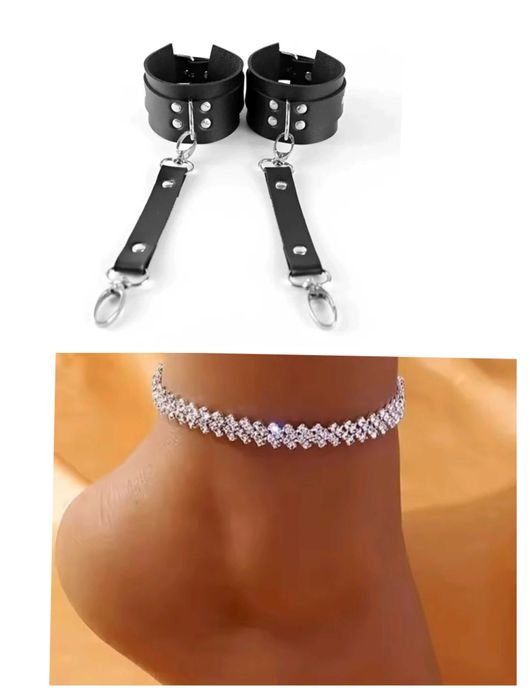 Cătușe sexy iubita piele ecologica + brățară glezna , brățară picior