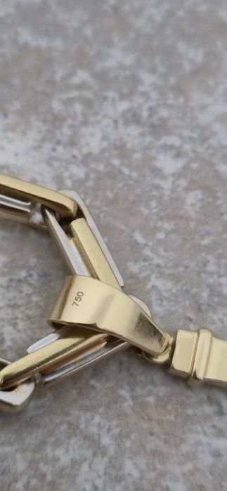 Lant aur 18k plin + Pandantiv cruce 18k