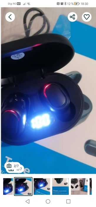 Căști wireless pentru gaming, cu control tactil și afișaj led, noi