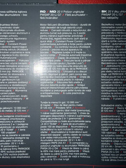 Polizor unghiular(flex) Parkside Performance nou, cu garantie