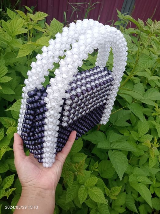 Сумка из бусин жемчуг