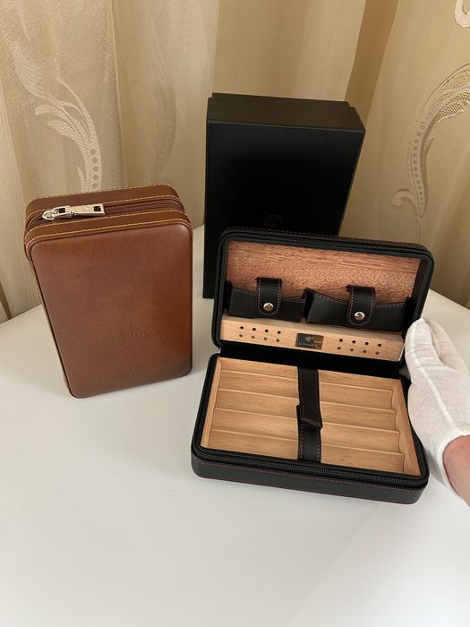 Cohiba преносим хумидор за 4 пури – кедър, кафяв/черен