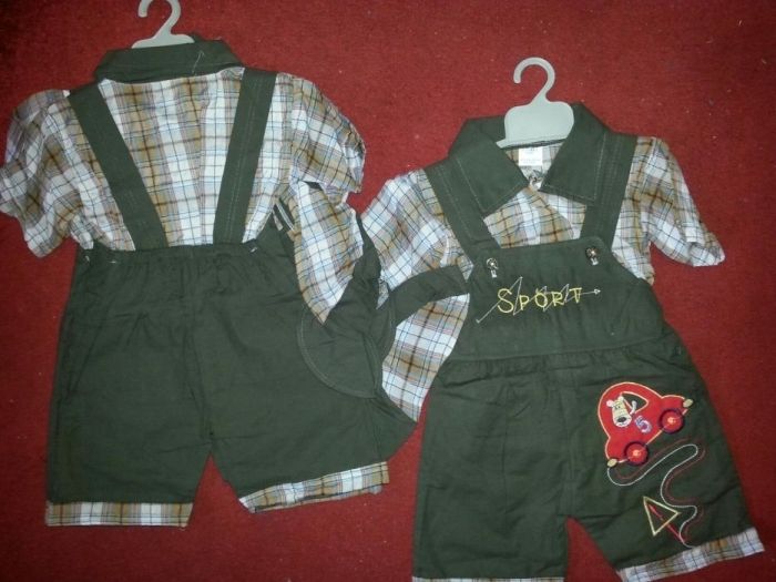 Costume salopete noi 3 piese camasa sapca si salopeta