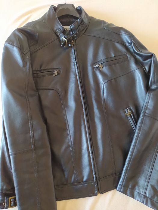 Мъжко яке естествена кожа размер L/XL, черно