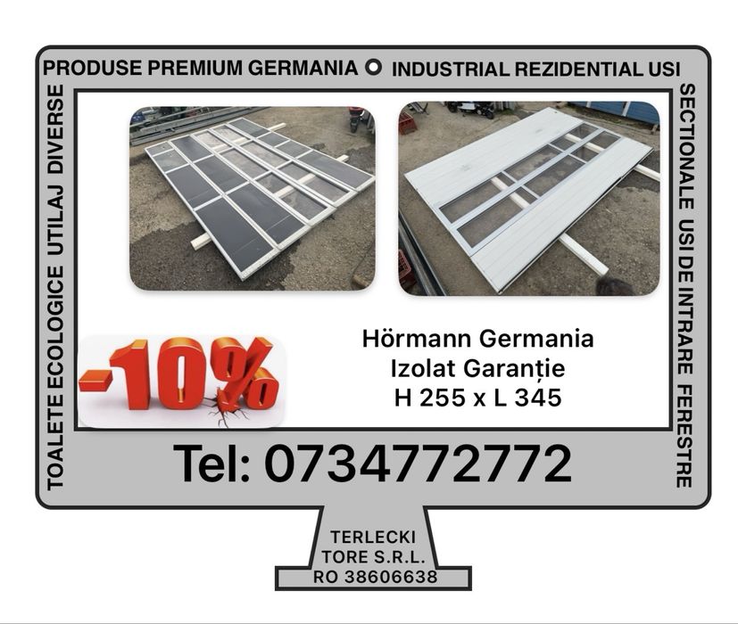 USA SECTIONALA INDUSTRIALA Hormann poarta garaj H 255 x L 345 Garantie