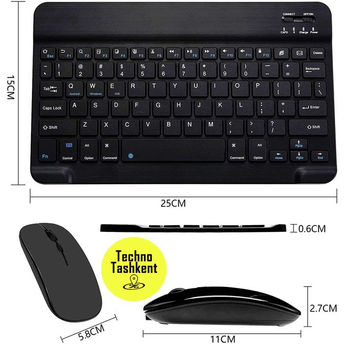 Мини bluetooth клавиатура + мыш комплект (Garantiya) (Dostavka Bor)