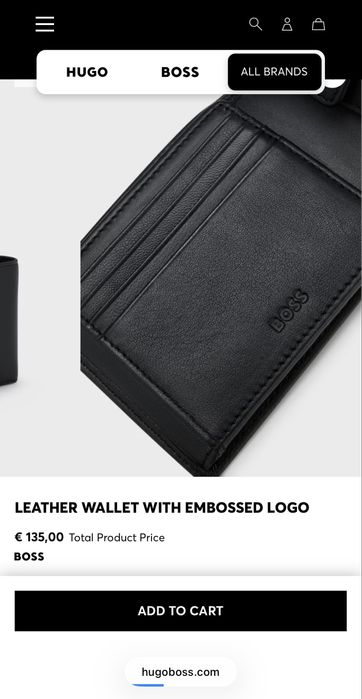 BOSS Arezzo 100% ЕСТЕСТВЕНА КОЖА / мъжки портфейл /