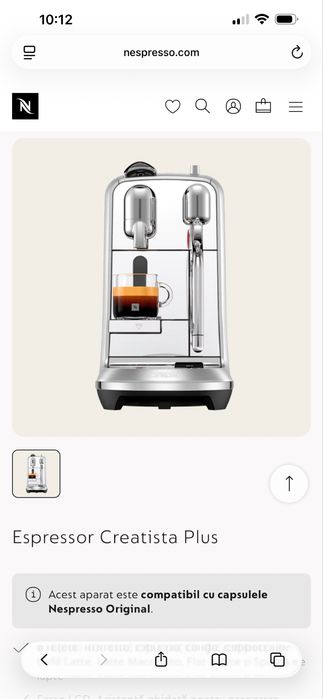 Nespresso Espressor Creatista Plus steel grey