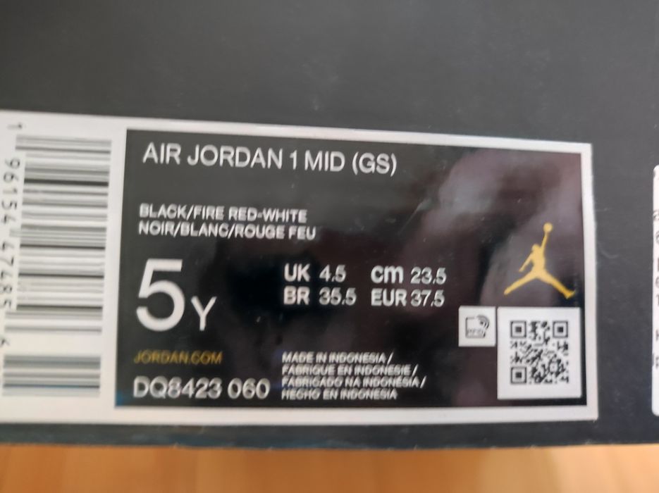 NIKE - Air Jordan 1 Mid GS 37.5