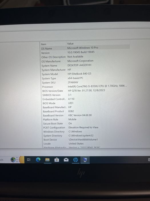 Laptop HP EliteBook 850 G5 256gb 16 gb ram