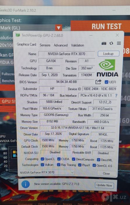 Rtx 3070 8gb ddr6