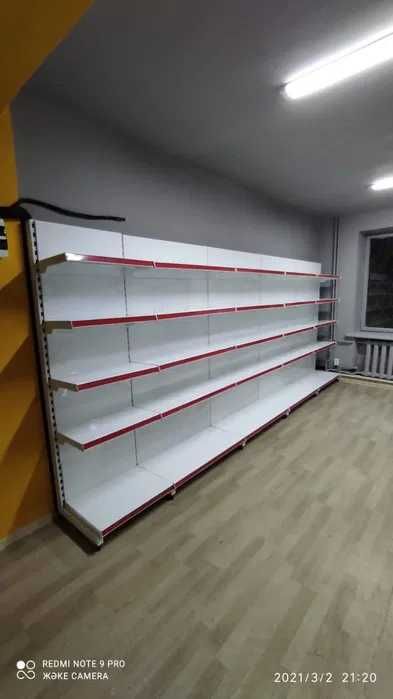 Металлические стеллажи, островные витрины, полки торговые для магазина