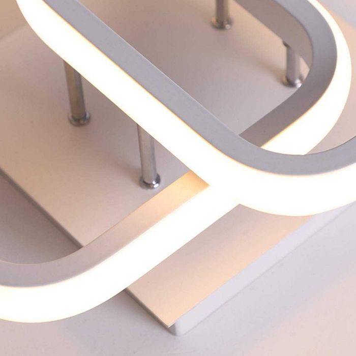 LED плафониера абажур 22W 2 форми, Квадратни,Топла светлина 3000K, Бял