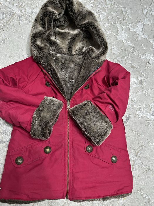 Теплая дубленка с натуральным мехом