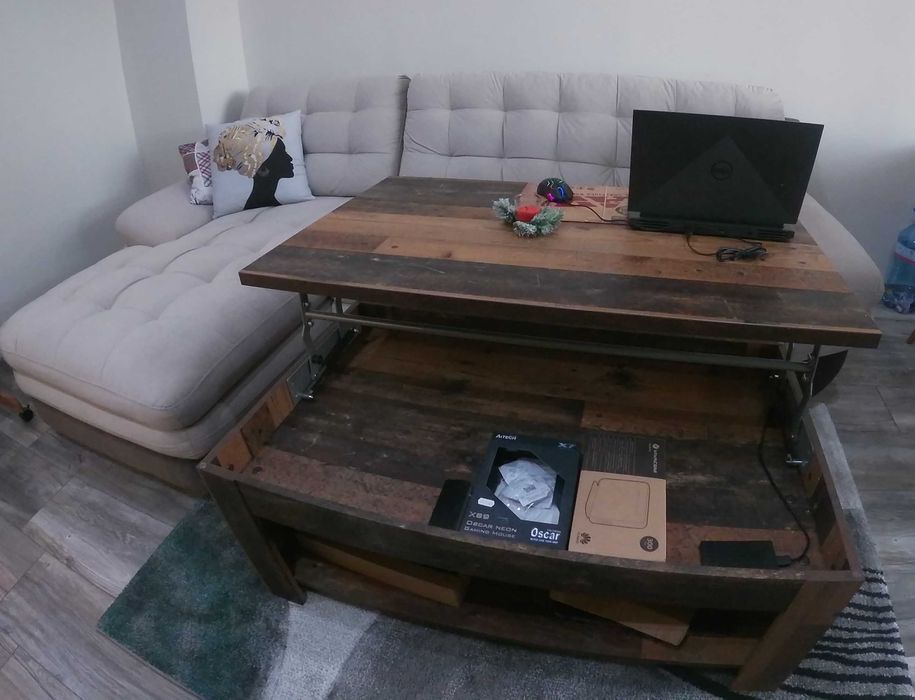 Маса с повдигащ механизъм Ретро Дъб MDF