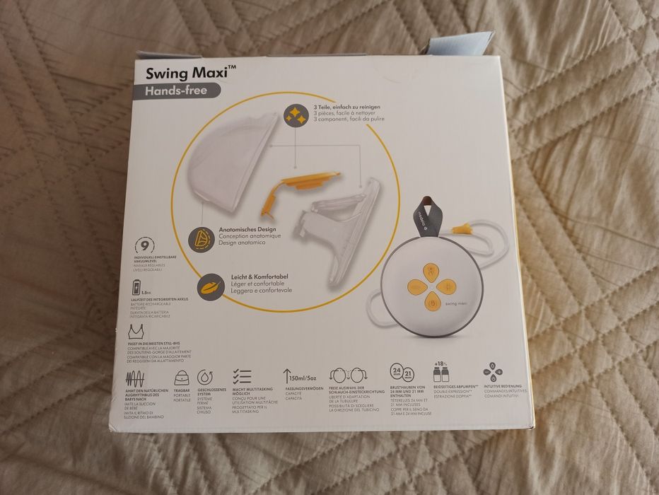 Двойна електрическа двуфазна помпа за кърма Swing Maxi Hands-Free - Medela
