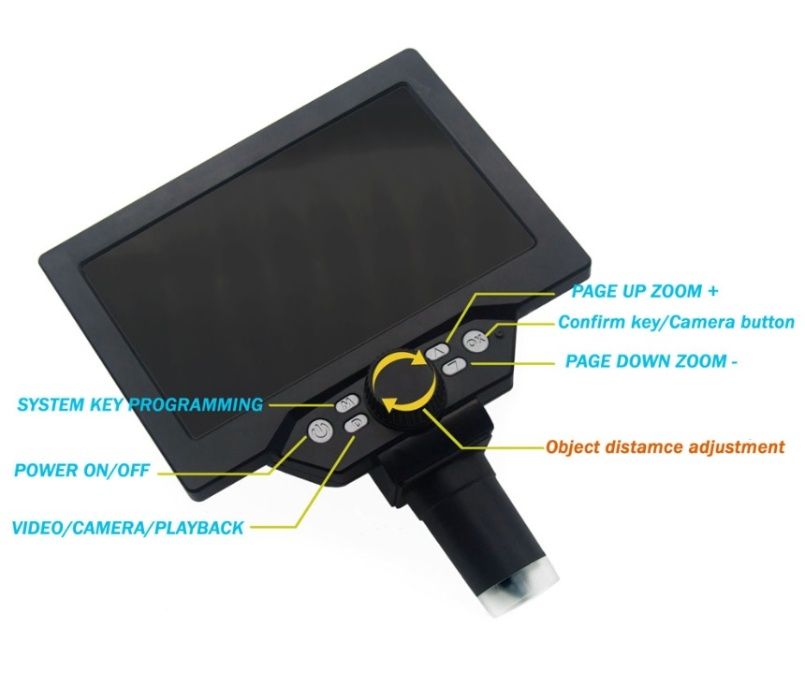 Микроскоп электронный с 7-дюймовым экраном и 12 м камерой.