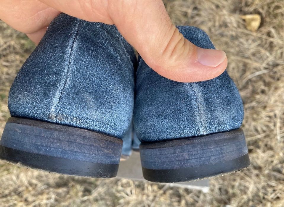 Pantofi frumosi  mocasini albastri piele intoarsa 42