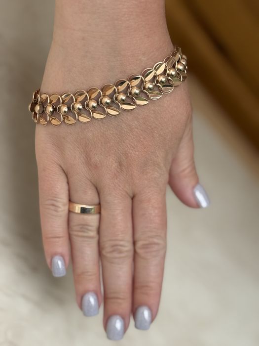 Золотая цепь с браслетом 'Чешуя'