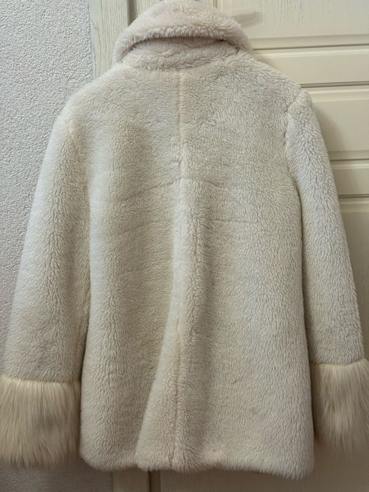 Луксозно пухкаво дамско палто (яке)  River Island с леопардова подплата (Размер M / EUR 38)