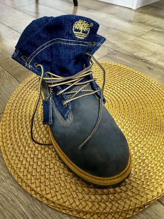 Ghete Timberland Roll-Top Originale – Piele Nubuc & Denim – 38 Unisex
