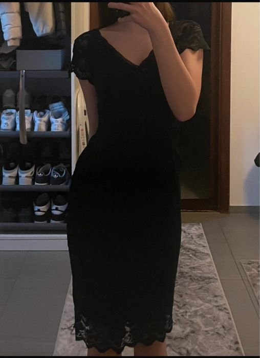 rochie cu dantela albastru/bleumaren marime EU 34