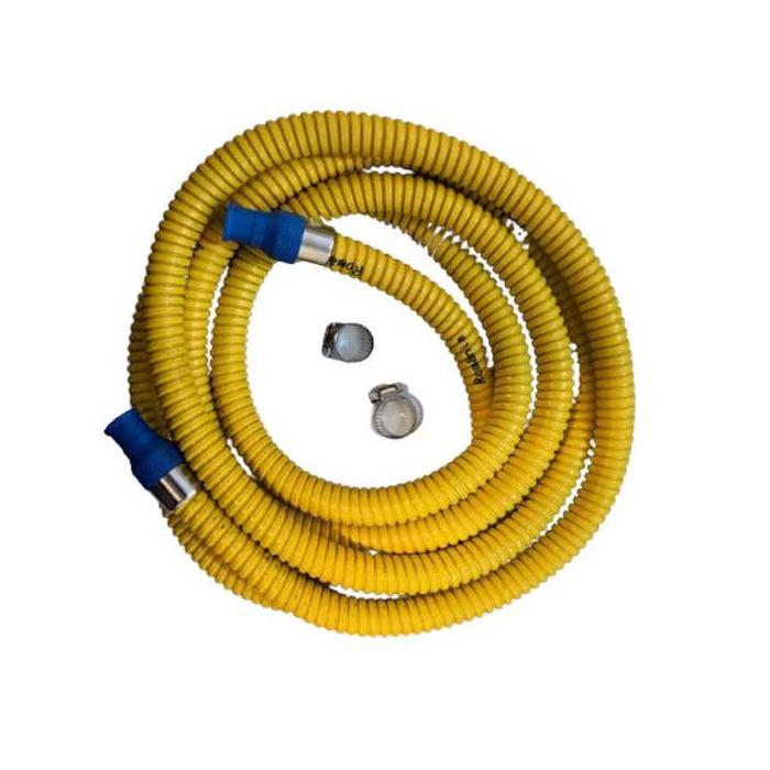 Furtun de gaz pentru butelie, 3m, INOX, flexibil, cu coliere, MVD