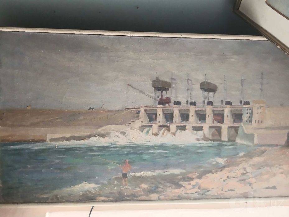 Строительство Кайракумской ГЭС 1958 год.