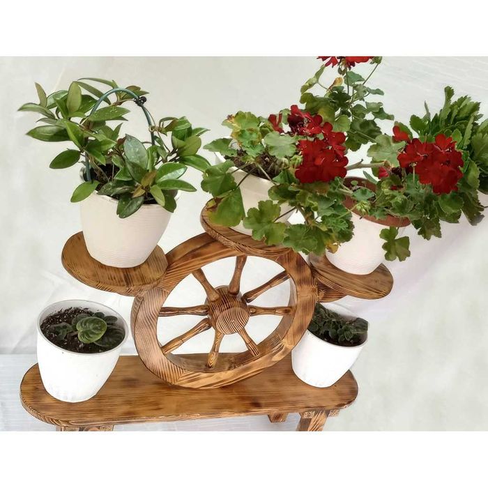 Suport de flori handmade din lemn de pin