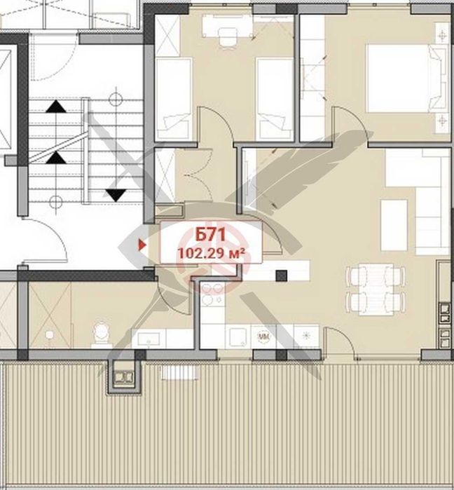 Тристаен апартамент в жк. Младост 4 № сграда 1158 ап. 33791